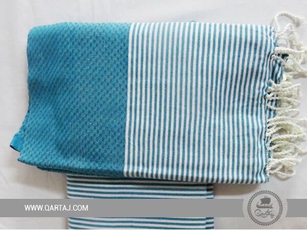 Striped Cotton Fouta Towel, Bath & Beach Towels
