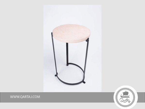 table-metal-and-pink-stone