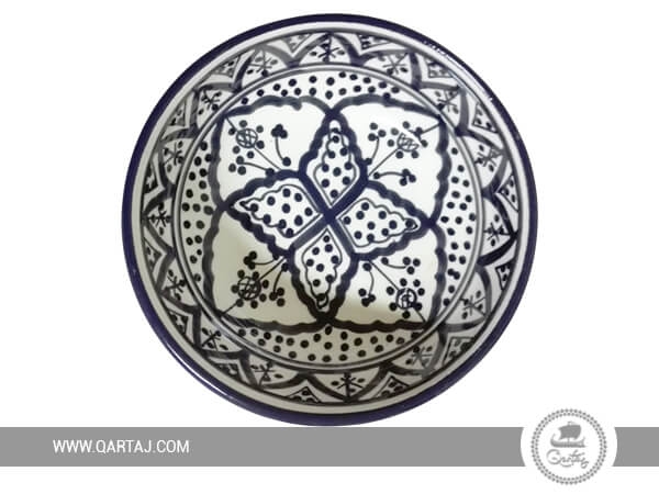 Handpainted-ceramic-handmade-bowl-dark-blue-pattern-moroccan-traditional 