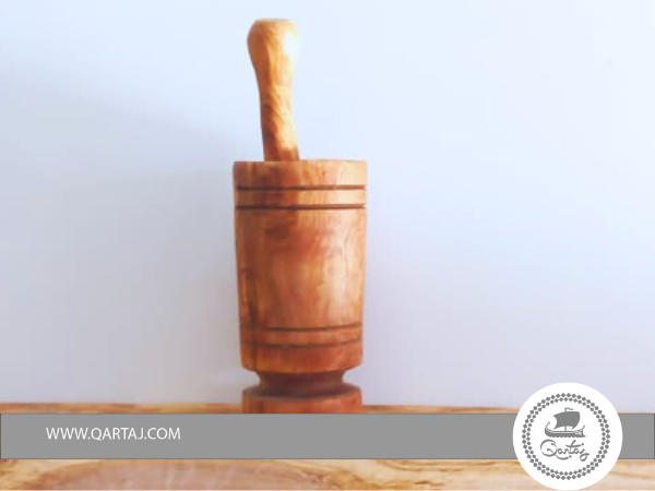 Olive Wood Mortar , tunisian handicrafts