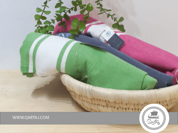  Fouta , 100% Cotton , Traditional Tunisian Fouta Towel with white stripe