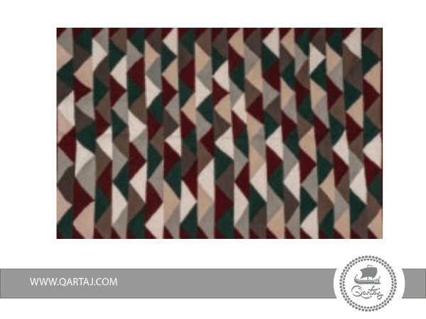 Triangle-rug-Handmade-green-red-white-gren