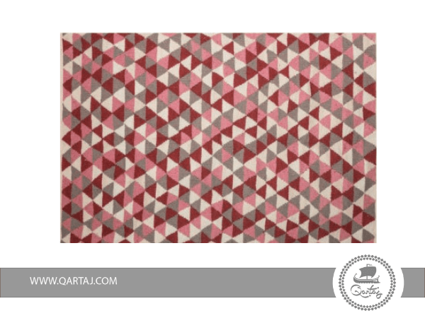 Tunisian-Handicraft-rugs-Triangle-Red-Pink-grey-white-off