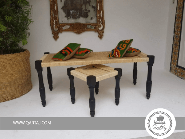 Tunisian Handmade Banquette & stool , Vegetal Fiber