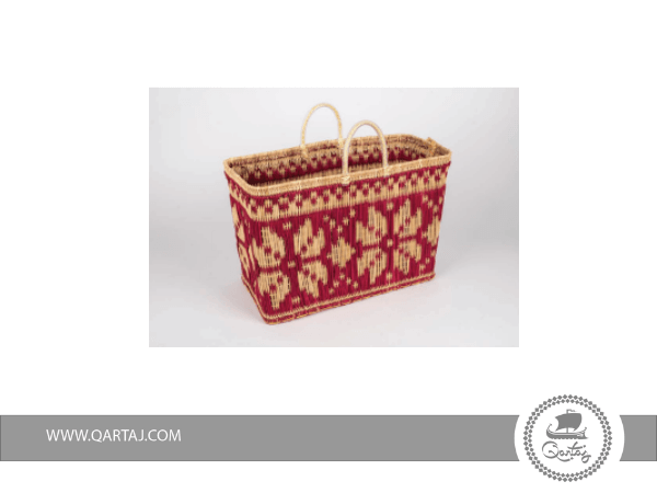 Tunisian-Handmade-Couffin-Koffa-Basket-red-and-natural-color