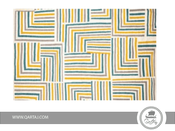 Turquoise-yellow-white-Handwoven-Carpets