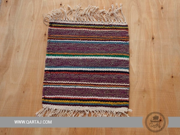 Unique Striped Carpet, Colourful Rugs, handmade tunisian Rug
