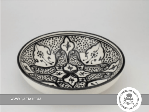 White & Black Ceramic Large Bowl
