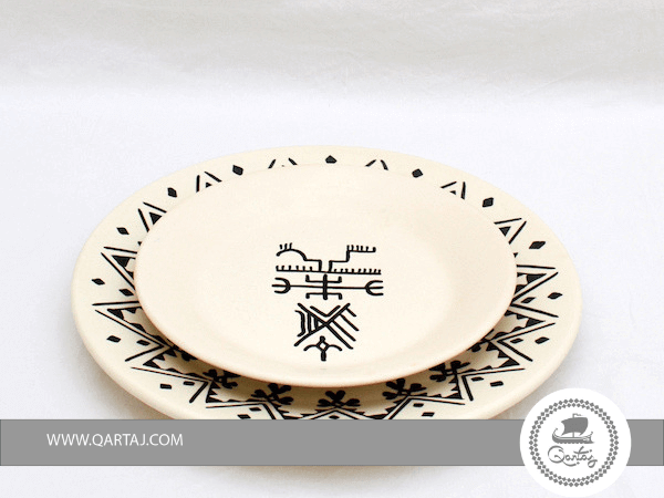 White & Black Ceramic Plates, Handmade ceramics
