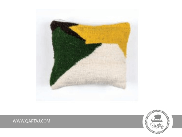 white-green-yellow-black-artisan-cushion