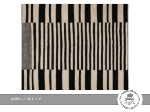 White-Rug-With-black-Line-Tunisian-Carpet