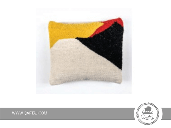 white-yellow-black-red-Cushion-Handmade-In-Tunisia