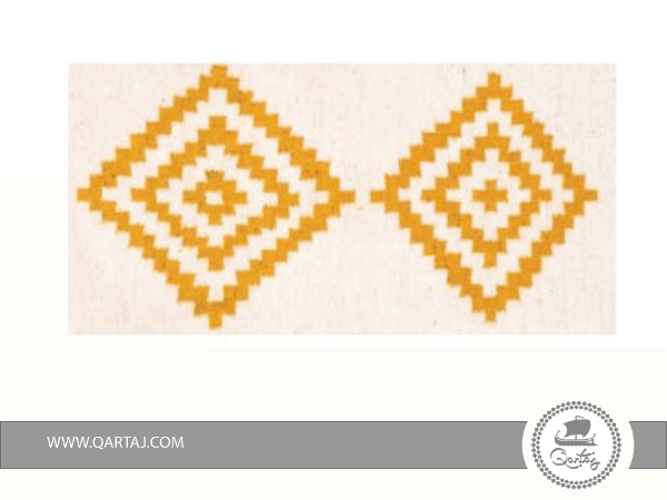 Yellow-&-White-Waves-Rug-Tunisian-Carpet