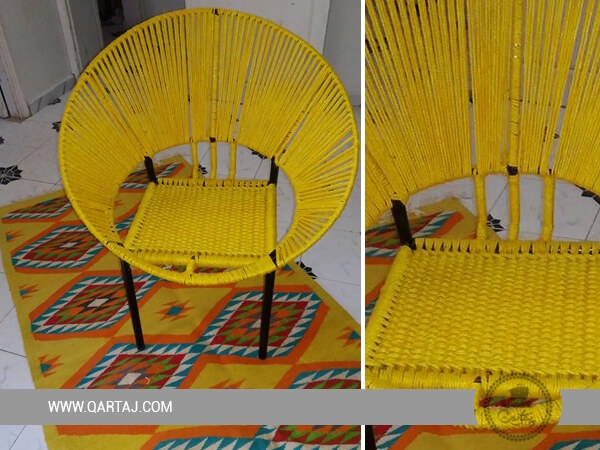 Yellow Hoop Chair, Halfa Vegetal Fiber
