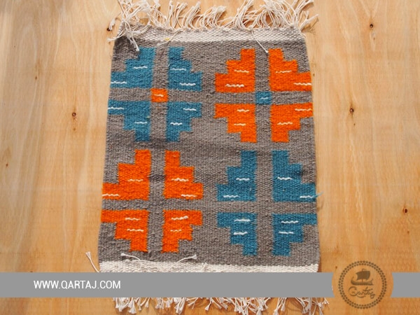 A Small Carpet With Berber Motifs, Tunisian Artisans, Handmade Tunisian Rug
