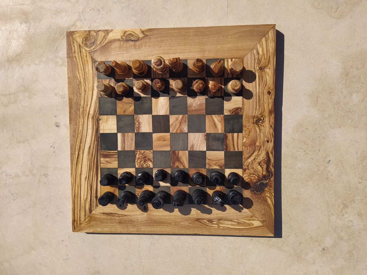 Custom Natural edge Olive Wood Chess Board by TunisiaBazaar on DeviantArt