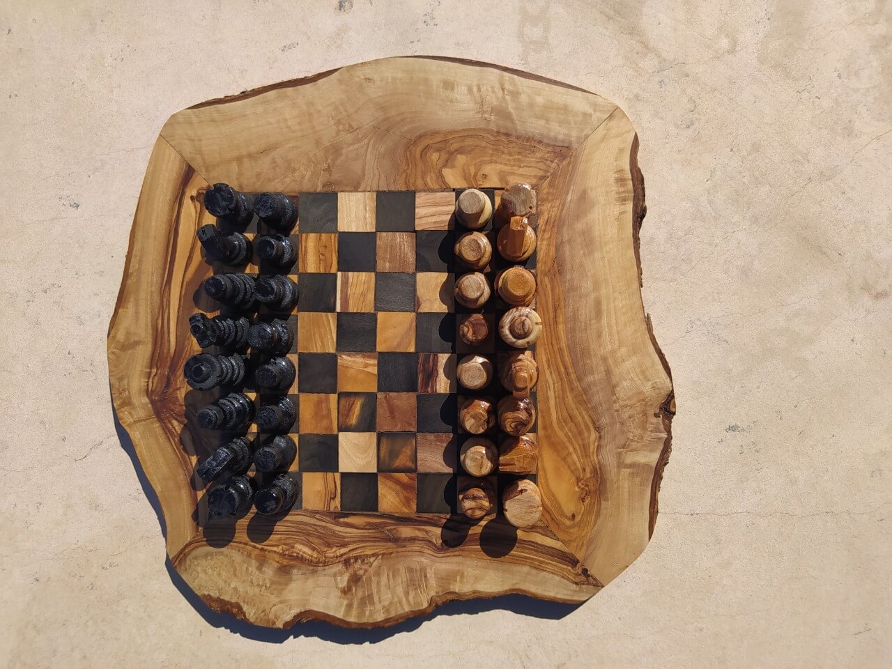 Custom Natural edge Olive Wood Chess Board by TunisiaBazaar on DeviantArt