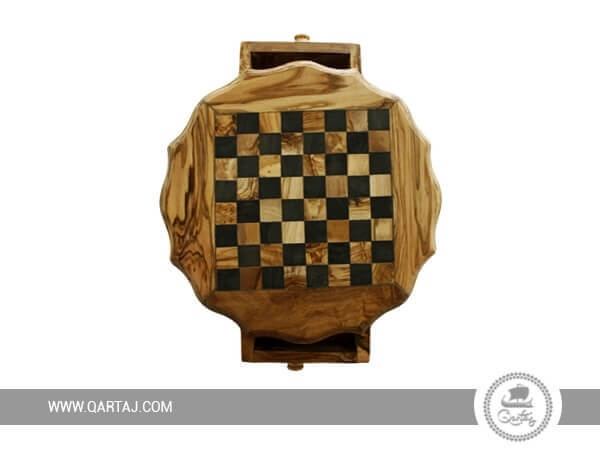 Olive wood table chess
