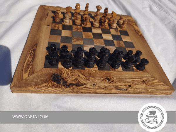 Olive wood chess board